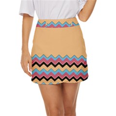 Chevrons Patterns Colorful Stripes Mini Front Wrap Skirt by Ket1n9