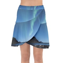 Aurora Borealis Lofoten Norway Wrap Front Skirt by Ket1n9