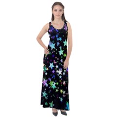 Christmas Star Gloss Lights Light Sleeveless Velour Maxi Dress by Ket1n9