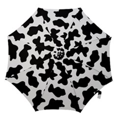 Animal Print Black And White Black Hook Handle Umbrellas (medium) by Ket1n9