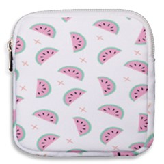 Seamless Background With Watermelon Slices Mini Square Pouch by Ket1n9