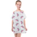 Seamless Background With Watermelon Slices Kids  One Piece Chiffon Dress View1
