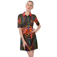 Fresh Watermelon Slices Texture Belted Shirt Dress by Ket1n9