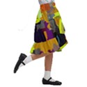 Abstract Vibrant Colour Kids  Ruffle Flared Wrap Midi Skirt View3