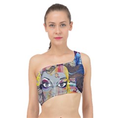 Graffiti Mural Street Art Painting Spliced Up Bikini Top  by Ket1n9