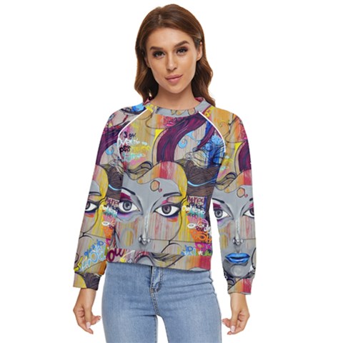Graffiti Mural Street Art Painting Women s Long Sleeve Raglan T-shirt by Ket1n9