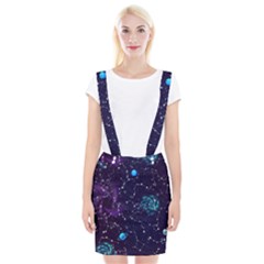 Realistic Night Sky Poster With Constellations Braces Suspender Skirt by Ket1n9