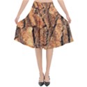 Bark Texture Wood Large Rough Red Wood Outside California Flared Midi Skirt View1