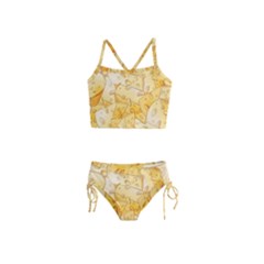 Cheese Slices Seamless Pattern Cartoon Style Girls  Tankini Swimsuit by Ket1n9