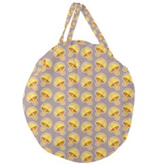 Yellow Mushroom Pattern Giant Round Zipper Tote by Ket1n9