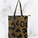 Metallic Snake Skin Pattern Double Zip Up Tote Bag View1