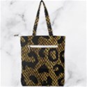 Metallic Snake Skin Pattern Double Zip Up Tote Bag View2
