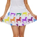 Colorful Horse Background Wallpaper Women s Skort View1