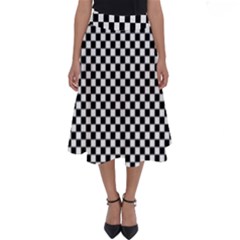 Black And White Checkerboard Background Board Checker Perfect Length Midi Skirt by Hannah976