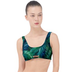 Tropical Green Leaves Background The Little Details Bikini Top by Hannah976