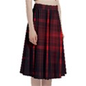 Black And Red Backgrounds A-Line Full Circle Midi Skirt With Pocket View3