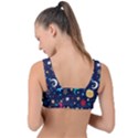 Colorful Background Moons Stars Front Tie Bikini Top View2
