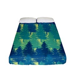 Christmas Trees Pattern Digital Paper Seamless Fitted Sheet (full/ Double Size) by Ndabl3x