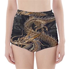 Fantasy Dragon Pentagram High-waisted Bikini Bottoms by Maspions