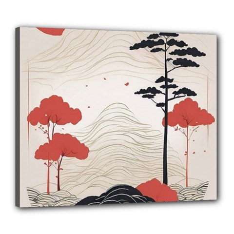 Japanese Nature Spring Garden Canvas 24  X 20  (stretched) by Ndabl3x