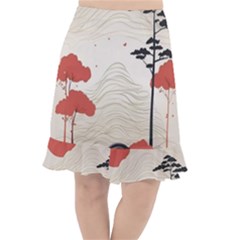 Japanese Nature Spring Garden Fishtail Chiffon Skirt by Ndabl3x