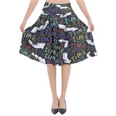 Mental Emojis Emoticons Icons Flared Midi Skirt by Paksenen