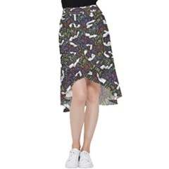 Mental Emojis Emoticons Icons Frill Hi Low Chiffon Skirt by Paksenen