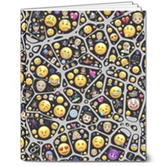 Mental Emojis Emoticons Icons 8  X 10  Softcover Notebook by Paksenen