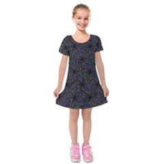 Do Be Action Stillness Doing Kids  Short Sleeve Velvet Dress by Paksenen