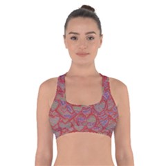 Love Hearts Valentines Connection Cross Back Sports Bra by Paksenen