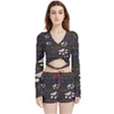 Footprints Path Mystery Unknown Velvet Wrap Crop Top and Shorts Set View1