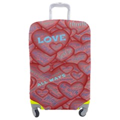 Love Hearts Valentine Red Symbol Luggage Cover (medium) by Paksenen