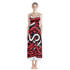 Love Rope Cartoon Button Up Chiffon Maxi Dress by Bedest