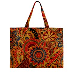 Bright Seamless Pattern With Paisley Mehndi Elements Hand Drawn Wallpaper With Floral Traditional In Zipper Mini Tote Bag by Ket1n9