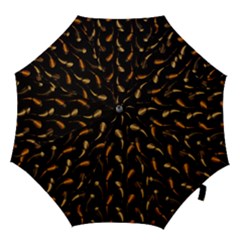Abstract Art Pattern Warm Colors Hook Handle Umbrellas (large) by Ndabl3x
