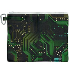 Circuits Circuit Board Green Technology Canvas Cosmetic Bag (xxxl) by Ndabl3x