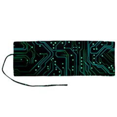 Circuits Circuit Board Green Roll Up Canvas Pencil Holder (m) by Ndabl3x