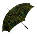 Circuits Circuit Board Yelow Straight Umbrellas View2
