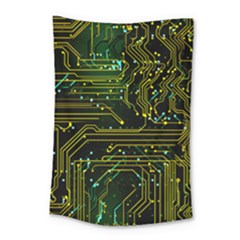 Circuits Circuit Board Yelow Small Tapestry by Ndabl3x