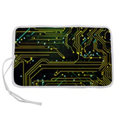 Circuits Circuit Board Yelow Pen Storage Case (m) by Ndabl3x