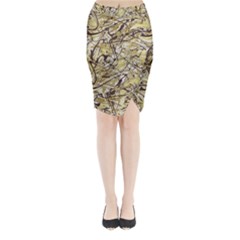 Marble Texture Pattern Seamless Midi Wrap Pencil Skirt by Ndabl3x