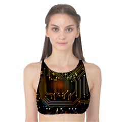 Circuits Circuit Board Orange Technology Tank Bikini Top by Ndabl3x