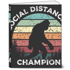 Monster Yeti Social Distance Monkey 8  X 10  Hardcover Notebook by Cendanart