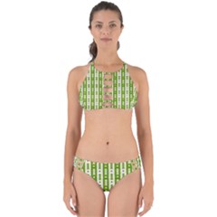 Christmas Green Tree Background Perfectly Cut Out Bikini Set by Cendanart