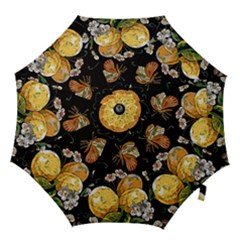 Embroidery Blossoming Lemons Butterfly Seamless Pattern Hook Handle Umbrellas (medium) by Ket1n9