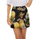 Embroidery Blossoming Lemons Butterfly Seamless Pattern Mini Front Wrap Skirt View1