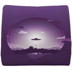 Ufo Illustration Style Minimalism Silhouette Seat Cushion by Cendanart