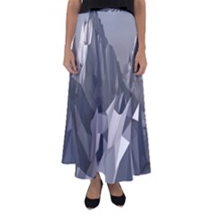 Gray Mountain Illustration Grey Mountain Digital Flared Maxi Skirt by Cendanart