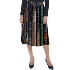 Assorted Color Books Old Macro Classic Velour Midi Skirt  by Cendanart