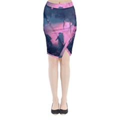 Beeple Astronaut Spacesuit 3d Digital Art Artwork Jungle Midi Wrap Pencil Skirt by Cendanart